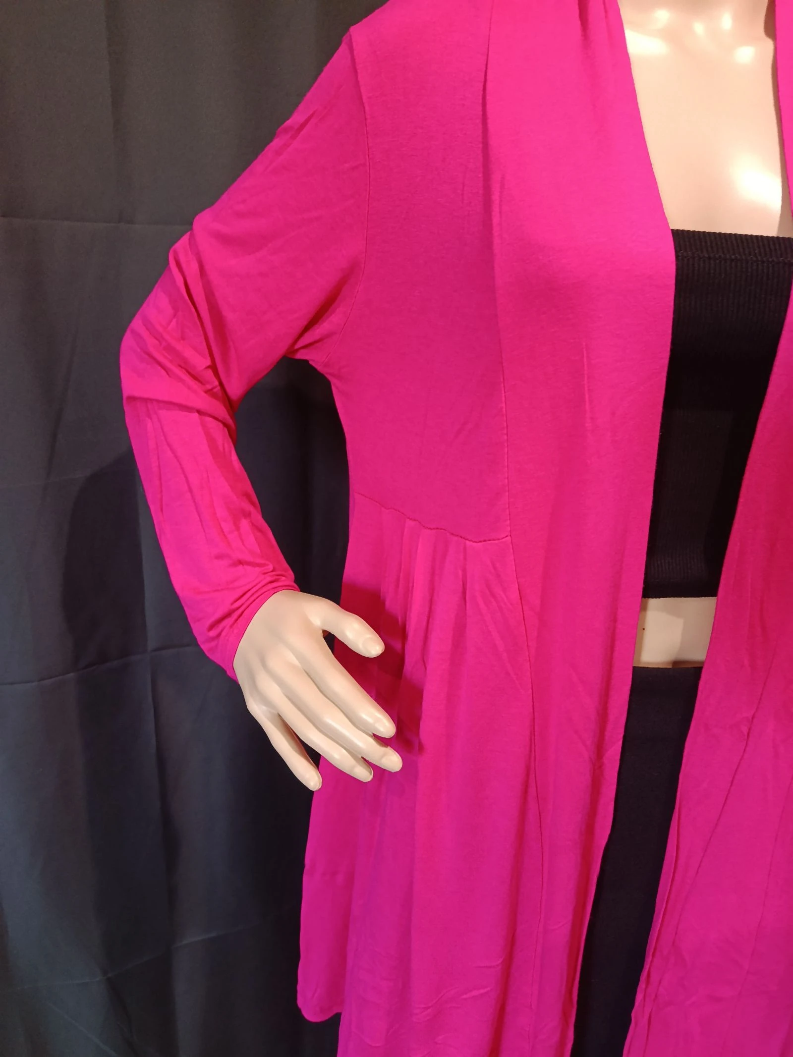 Roze fushia vloeiende jas – photo 2